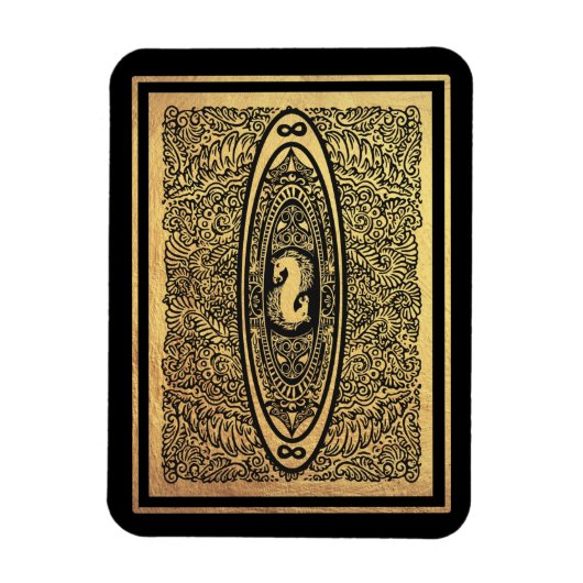 Golden Seahorse Mandala –  Infinity Design Magneet (Verticaal)