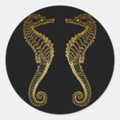 Golden Seahorse Sticker (Voorkant)