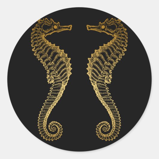 Golden Seahorse Sticker (Voorkant)