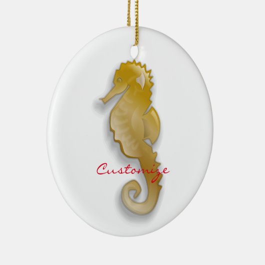 Golden Seahorse Thunder_Cove Keramisch Ornament (Rechts)