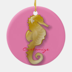 Golden Seahorse Thunder_Cove Keramisch Ornament