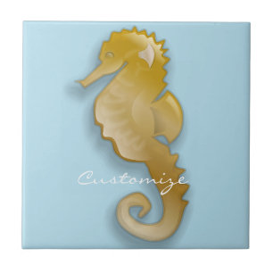 Golden Seahorse Thunder_Cove Tegeltje
