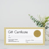 Golden Seal Gift Certificate (Staand voorkant)