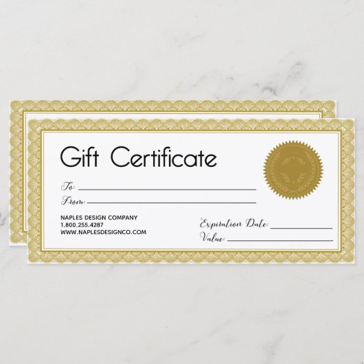 Golden Seal Gift Certificate (Voorkant / Achterkant)