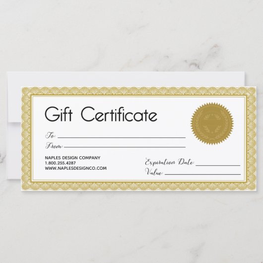 Golden Seal Gift Certificate (Voorkant)
