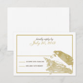 Golden Seashell Response-Kaart RSVP Kaartje (Voorkant / Achterkant)
