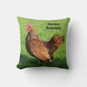Golden Sebright Rooster - Bantam Huisdier Kip Kussen