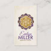 Golden Seed of life in Amethyst lotus Visitekaartje (Voorkant)