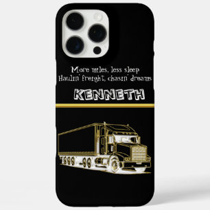 Golden Semi-Truck Art Design iPhone 16 Pro Max Hoesje