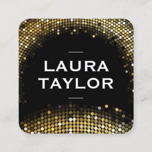 Golden Sequin Black Variation Vierkante Visitekaartje