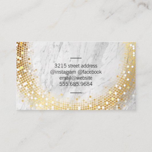 Golden Sequin | Goudmarmer Visitekaartje (Achterkant)