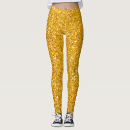 Golden Sequins Effect Leggings