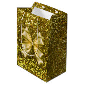 Golden Sequins met Bow Medium Cadeauzakje (Achterkant Gekanteld)