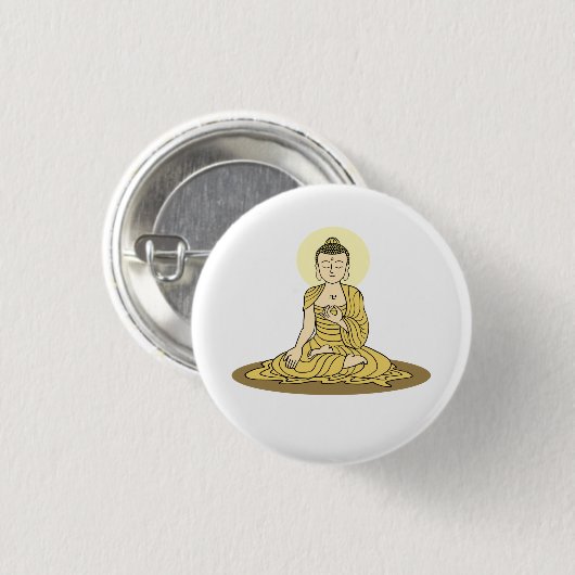 Golden Serenity Buddha Button (Voorkant /achterkant)