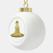 Golden Serenity Buddha Kerstversiering Keramische Bal Ornament (Rechts)