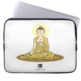 Golden Serenity Buddha laptophoes Laptop Sleeve