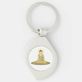 Golden Serenity Buddha Metal Sleutelhanger