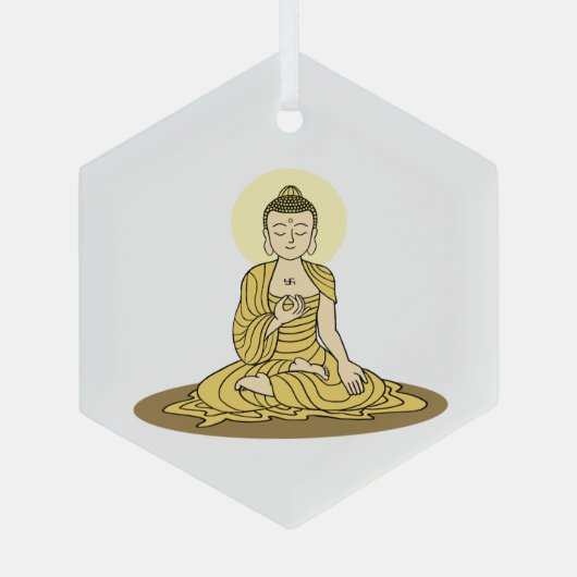 Golden Serenity Buddha Ornament (Achterkant)