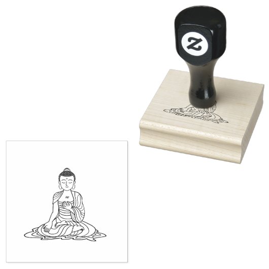 Golden Serenity Buddha rubberen stempel (Gestempeld)