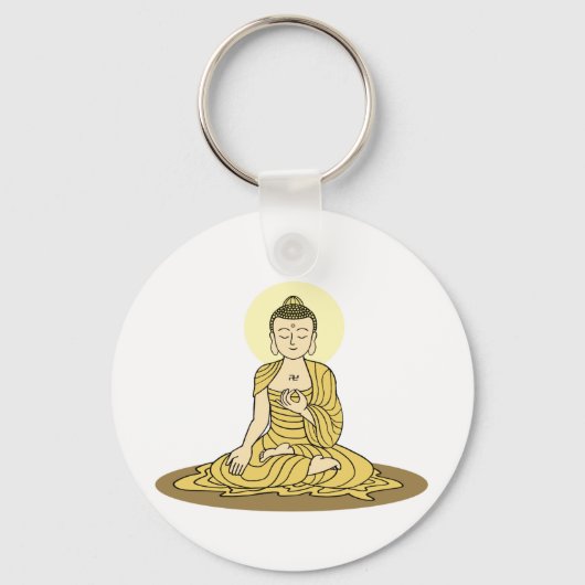 Golden Serenity Buddha Sleutelhanger (Voorkant)