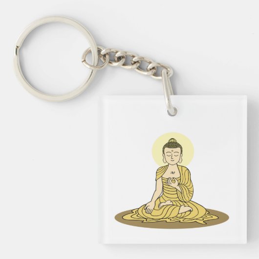Golden Serenity Buddha sleutelhanger (voorkant)
