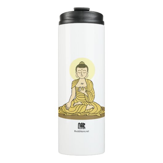Golden Serenity Buddha Tumbler Thermosbeker (Voorkant)