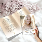 Golden Serenity Custom Funeral Program Kaart
