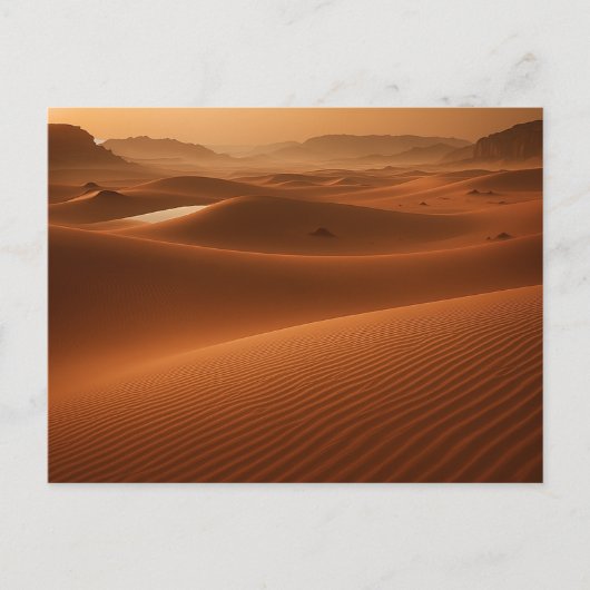 Golden Serenity – Desert Landscape at Sunset Briefkaart (Voorkant)