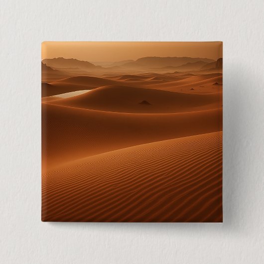 Golden Serenity – Desert Landscape at Sunset Vierkante Button 5,1 Cm (Voorkant)