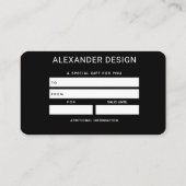 Golden Serenity Gift Kaart Visitekaartje (Achterkant)