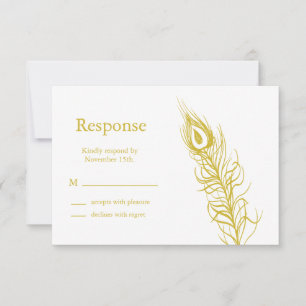 Golden Shake your Tail Feathers RSVP Kaartje