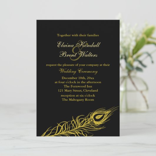 Golden Shake your Tail Feathers Weddenschap Kaart (Staand voorkant)