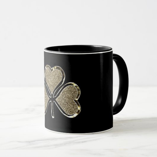 Golden Shamrock Clover Irish Symbol Mok (Voorkant rechts)