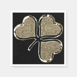 Golden Shamrock Irish Symbol 3 Leaf Clover Chic Servetten
