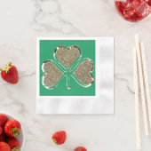 Golden Shamrock Irish Symbol 3 Leaf Clover Chic Servetten (Insitu)