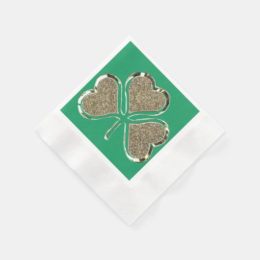 Golden Shamrock Irish Symbol 3 Leaf Clover Chic Servetten (Hoek)