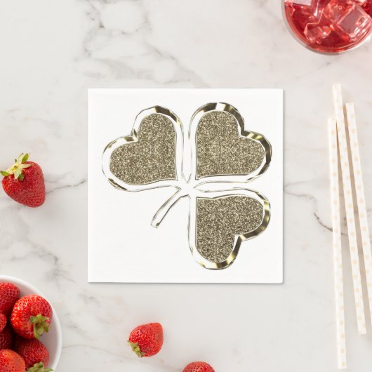 Golden Shamrock Irish Symbol 3 Leaf Clover Chic Servetten (Insitu)