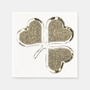 Golden Shamrock Irish Symbol 3 Leaf Clover Chic Servetten