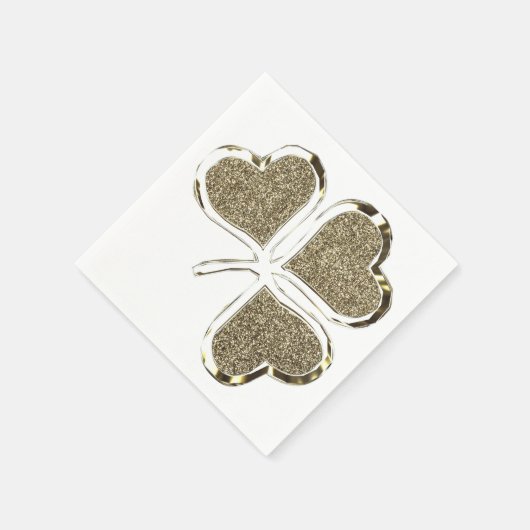 Golden Shamrock Irish Symbol 3 Leaf Clover Chic Servetten (Hoek)
