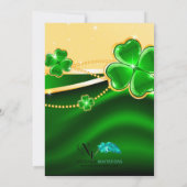 Golden Shamrock St. Patricks Day Party Invitation Kaart (Achterkant)