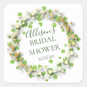 Golden Shamrock Vrijgezellenfeest Envelope Seal Vierkante Sticker