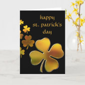 Golden Shamrocks Happy St. Patrick's Day Kaart (Gele Bloem)