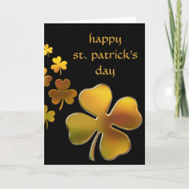Golden Shamrocks Happy St. Patrick's Day Kaart
