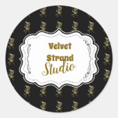 Golden Shears Luxury Stylist Business Ronde Sticker (Voorkant)