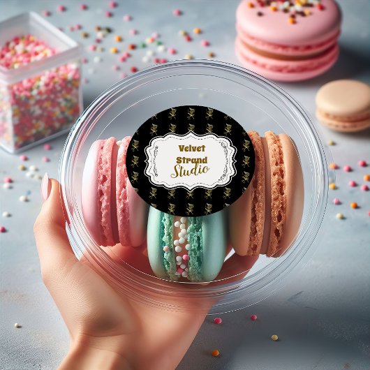 Golden Shears Luxury Stylist Business Ronde Sticker