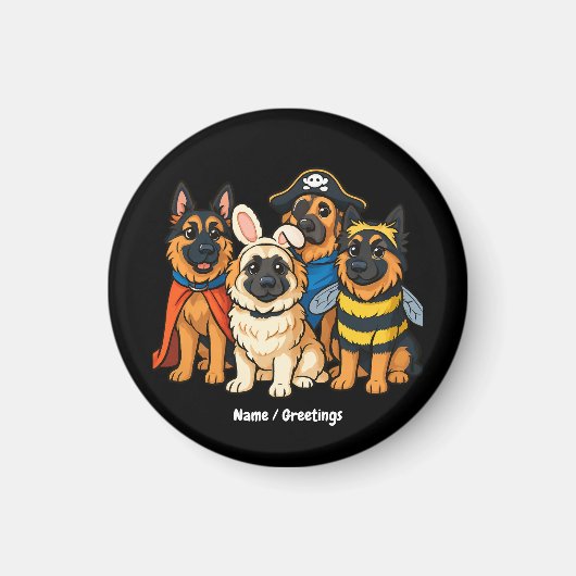 Golden Shepherd spookhond Halloween Grappig Spooky Magneet (Voorkant)