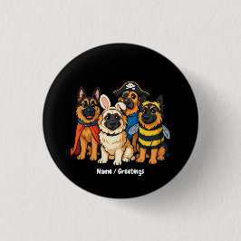Golden Shepherd spookhond Halloween Grappig Spooky Ronde Button 3,2 Cm