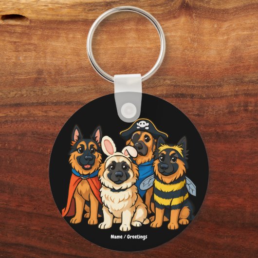 Golden Shepherd spookhond Halloween Grappig Spooky Sleutelhanger (Achterkant)