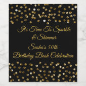 Golden Shimmer 50e B-day Party Wijnsap Label Wijn Etiket (Enkel label)