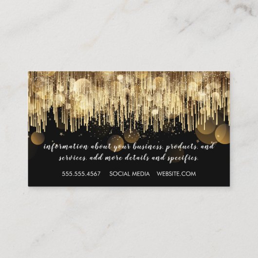Golden Shimmer | Abstracte Bokeh Lights Visitekaartje (Achterkant)